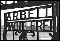 Arbeit Macht Frei.  Gate to Dachau Concentration Camp, just outside Munich, Germany
