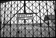 Arbeit Macht Frei.  Gate to Dachau Concentration Camp, just outside Munich, Germany