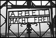 Arbeit Macht Frei.  Gate to Dachau Concentration Camp, just outside Munich, Germany