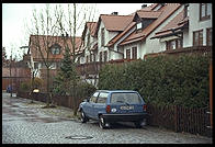Townhouses whose backyard is the Dachau Concentration Camp.  Just outside Munich, Germany