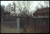 Townhouses whose backyard is the Dachau Concentration Camp.  Just outside Munich, Germany