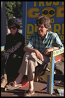 Protesters outside the White House.  Washington, D.C., shortly after Bill Clinton closed Pennsylvania Avenue to traffic by commoners.  These guys have been protesting American militarism for 20 years, despite frequent arrests.