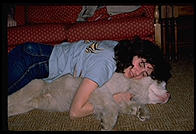 Lori Lamel on top of George.  1985.