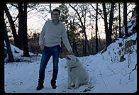 Philip Greenspun and George.  Melrose.  1987.  Photo: Henry Wu.