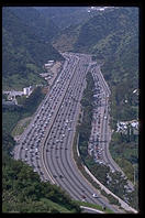 Traffic on the 405. Los Angeles, California. View from the Getty Center.