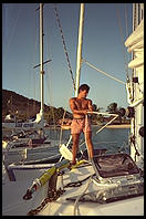 On the deck of the Diane.