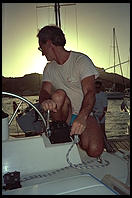 On the deck of the Diane.