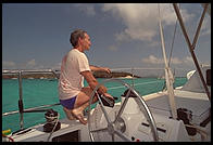 On the deck of the Diane.  Caribbean.
