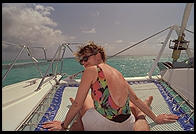 On the deck of the Diane.  Caribbean.