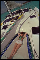 On the deck of the Diane.  Caribbean.