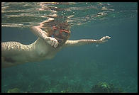 Nude snorkeling, officially prohibited in St. Lucia.