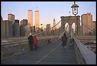 Sunrise.  Brooklyn Bridge.  New York City.