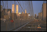 Sunrise.  Brooklyn Bridge.  New York City.