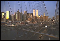 Sunrise.  Brooklyn Bridge.  New York City.