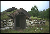 Old grass-covered house in Gotland, near Viklau