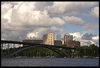 Bridge, view from the steamboat Prins Carl Philip in Stockholm's harbor