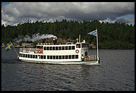 The steamboat Drottningholm, view from the steamboat Prins Carl Philip outside Stockholm