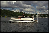 The steamboat Drottningholm, view from the steamboat Prins Carl Philip outside Stockholm