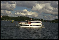 The steamboat Drottningholm, view from the steamboat Prins Carl Philip outside Stockholm