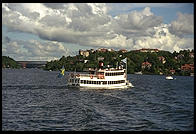 The steamboat Drottningholm, view from the steamboat Prins Carl Philip outside Stockholm