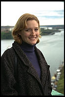 Eve on Stadshuset balcony in Stockholm