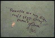 Roxette graffiti on Stadshuset in Stockholm