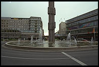 A fountain in Stockholm near the central T station