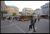 A fruit and flower market in central Stockholm