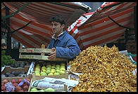 A fruit and flower market in central Stockholm