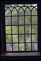 Garden through window in Skansen in Stockholm
