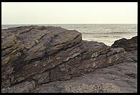 Rocky beach north of Dublin, Ireland.