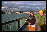 Candis and Leonard, in Canada looking back to Detroit.