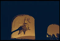 A glass horse enters the oven, out back behind Seguso, Ponte Vivarini 138, Murano