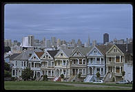 Postcard Row in Alamo Square.  San Francisco, California
