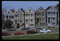 Postcard Row in Alamo Square.  San Francisco, California