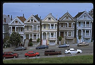Postcard Row in Alamo Square.  San Francisco, California