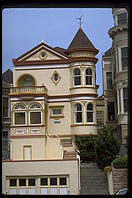 Postcard Row in Alamo Square.  San Francisco, California