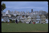 Postcard Row in Alamo Square.  San Francisco, California