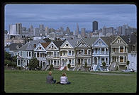 Postcard Row in Alamo Square.  San Francisco, California
