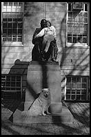 Alex and Eve at the John Harvard Statue. 1998.
