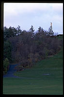 Hill Cumorah, just south of the Joseph Smith home in Palmyra, New York. This hill is where Joseph Smith met the Angel Moroni and received the gold plates inscribed with the Book of Mormon.