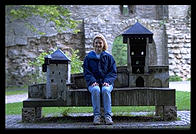 Model of the city wall near Snackgardsporten.  Visby, Gotland.