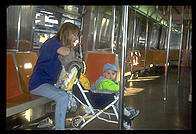 On the subway to Coney Island.