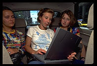 In a Saab with the four Swedish girls.  Manhattan 1995.