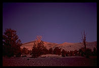 The early light of sunrise on the eastern Sierra. From the Ancient Bristlecone Pine Forest in the White Mountains of California.