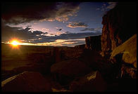 Sunset.  Chaco Canyon, New Mexico