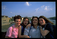 Group of Italian schoolgirls visiting Prague