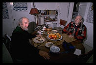 Nick and Archie in the kitchen at 55 Russell Street, Melrose.
