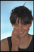 Beate and her favorite German expression (schade; for feigning sympathy).  South Island, New Zealand.