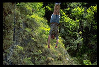 Klaus Schrodt bungee jumps near Queenstown, South Island, New Zealand